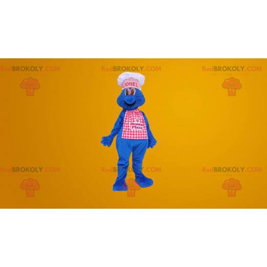 Mascotte de bonhomme bleu chef cuisinier - Redbrokoly.com