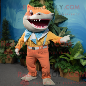 Peach Shark mascot costume...