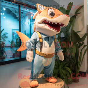 Peach Shark mascot costume...