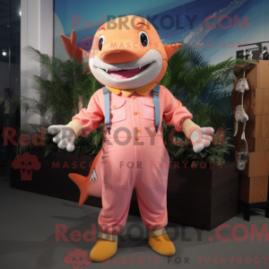 Peach Shark mascot costume...