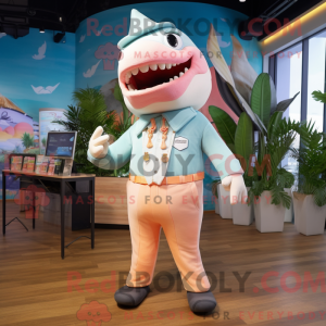 Peach Shark maskot kostume...