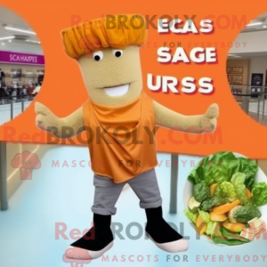 Oransje Cæsar Salat Maskot...