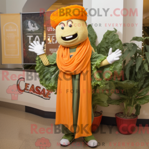 Oransje Cæsar Salat Maskot...