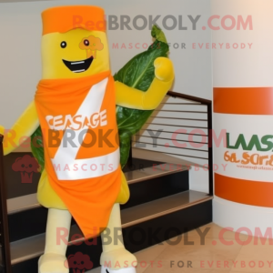 Oransje Cæsar Salat Maskot...