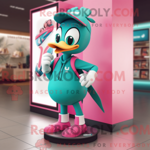 Teal Pink Maskottchen...