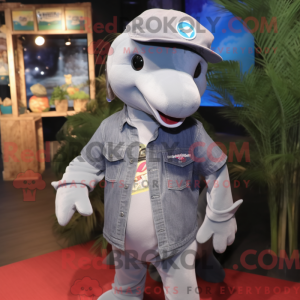 Grå Dolphin maskot kostyme...