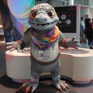Grå Ceviche maskot kostume...