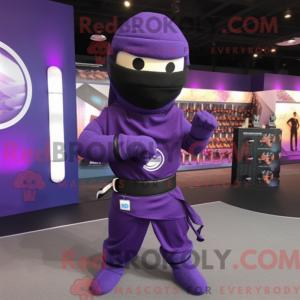Lilla Ninja maskot kostume...