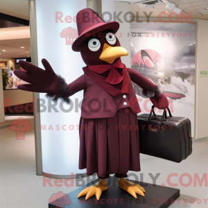 Maroon Crow maskot kostume...