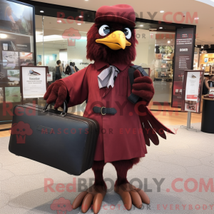 Maroon Crow maskot kostume...