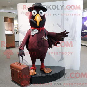 Maroon Crow maskot kostume...