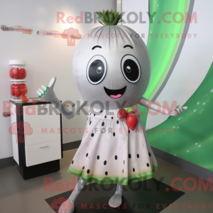 Sølv vannmelon maskot drakt...