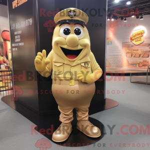 Gold Police Officer mascot...