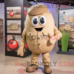 Tan Granat maskot kostume...
