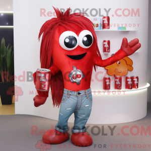Red Soda Can mascot costume...