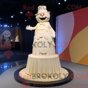 Cream Wedding Cake mascot...