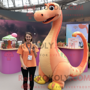 Peach Diplodocus maskot...