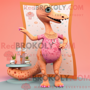 Peach Diplodocus maskot...