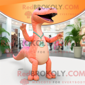 Peach Diplodocus maskot...