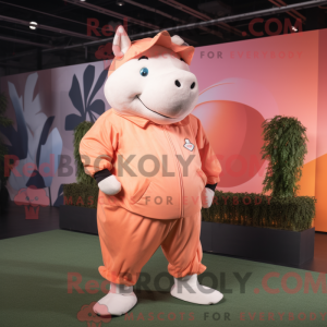 Peach Rhinoceros maskot...