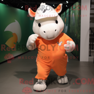 Peach Rhinoceros maskot...