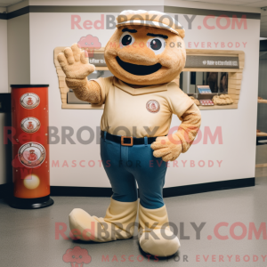 Beige Bagels mascot costume...