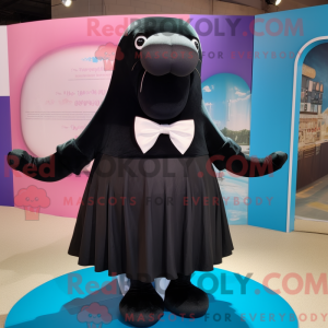 Sort hvalros maskot kostume...