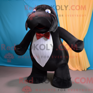 Black Walrus mascot costume...