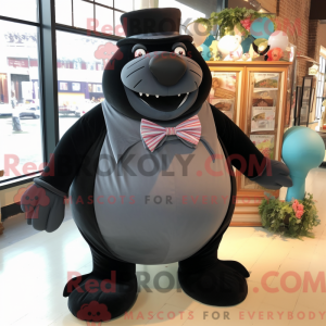 Black Walrus mascot costume...