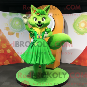 Lime Green Fox maskot...