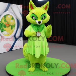 Lime Green Fox maskot...