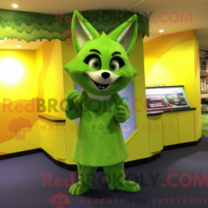 Lime Green Fox mascot...