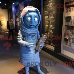 Blå Mummi-maskotdraktfigur...