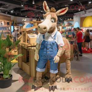 Tan Donkey mascottekostuum...