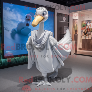 Sølv Swan maskot drakt...