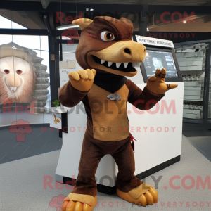 Brown Dragon mascot costume...