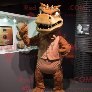 Brown Dragon mascot costume...
