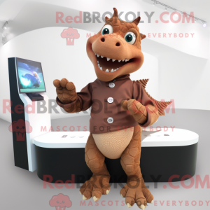 Brown Dragon mascot costume...