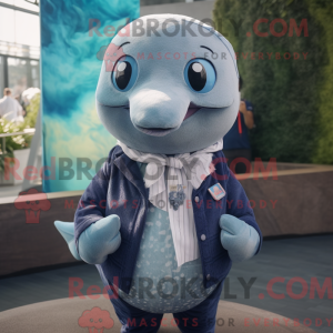 Gray Blue Whale mascot...