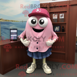 Pink Oyster maskot kostume...