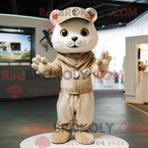 Beige Cat mascot costume...
