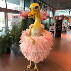 Gold Flamingo maskot drakt...