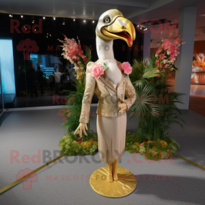 Gouden flamingo mascotte...