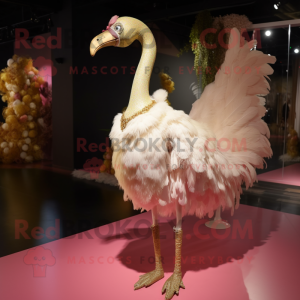 Gold Flamingo maskot drakt...