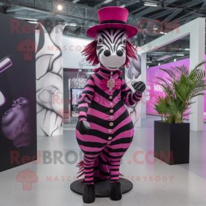 Magenta Zebra maskot drakt...