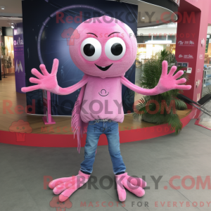 Roze Spider mascottekostuum...