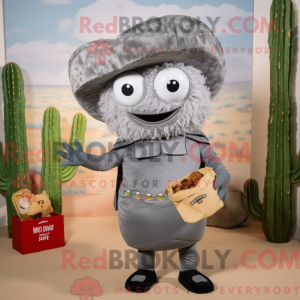 Grå Tacos-maskotdraktfigur...