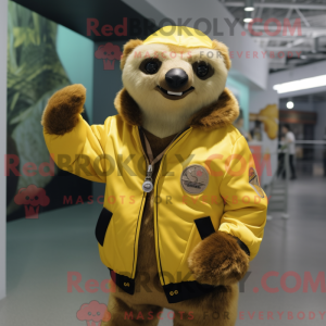 Yellow Sloth mascot costume...