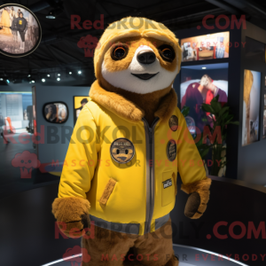 Yellow Sloth mascot costume...