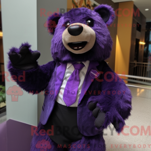 Purple Sloth Bear mascot...